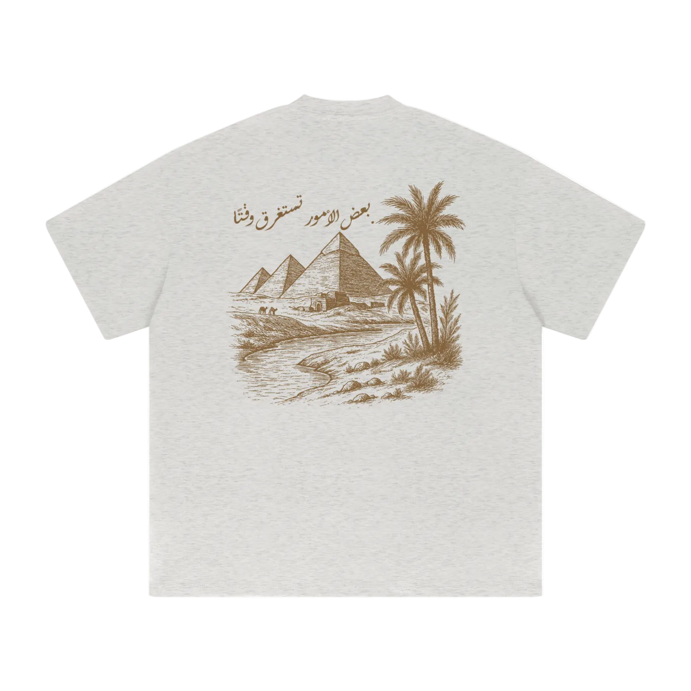 "Manches braucht Zeit" (rückseitig bedruckt) – Oversized Zeitloses T-Shirt